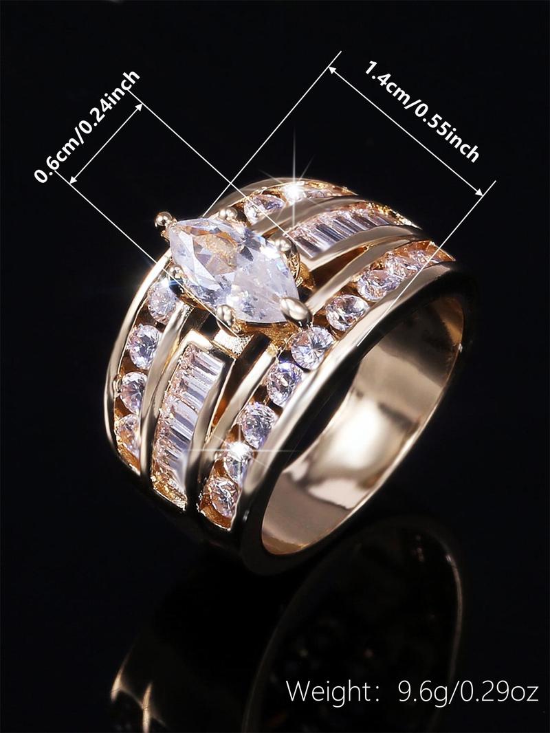 Fashion Artificial Crystal Decorated Ring, Statement Rings, Wedding Engagement Party Accessories for Women, Trendy Accessories for Party and Daily Life