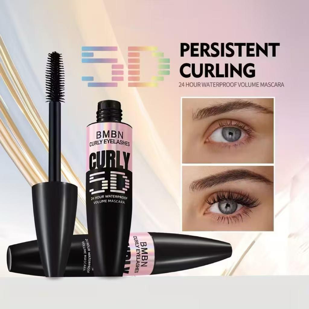 Waterproof 5D Voluminous Lengthening Mascara - Black eyelash growth serum for, suitable for all types of lashes, making them clearer, longer, more curled, clump-free, waterproof, long lasting, and sweat-resistant. a must-have for everyday/party makeup.