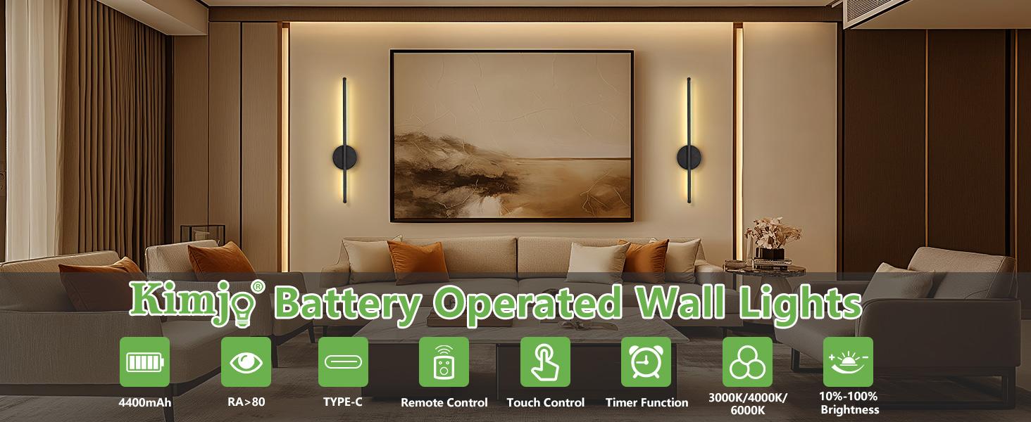 2pcs Gold/Black Recharging Wall Lamp 50cm/19.7inch LED Wall Sconces With Remote Control Magnetic Install For Bedside Hallway Stairwell Cloakroom Art Home Decor Fixture