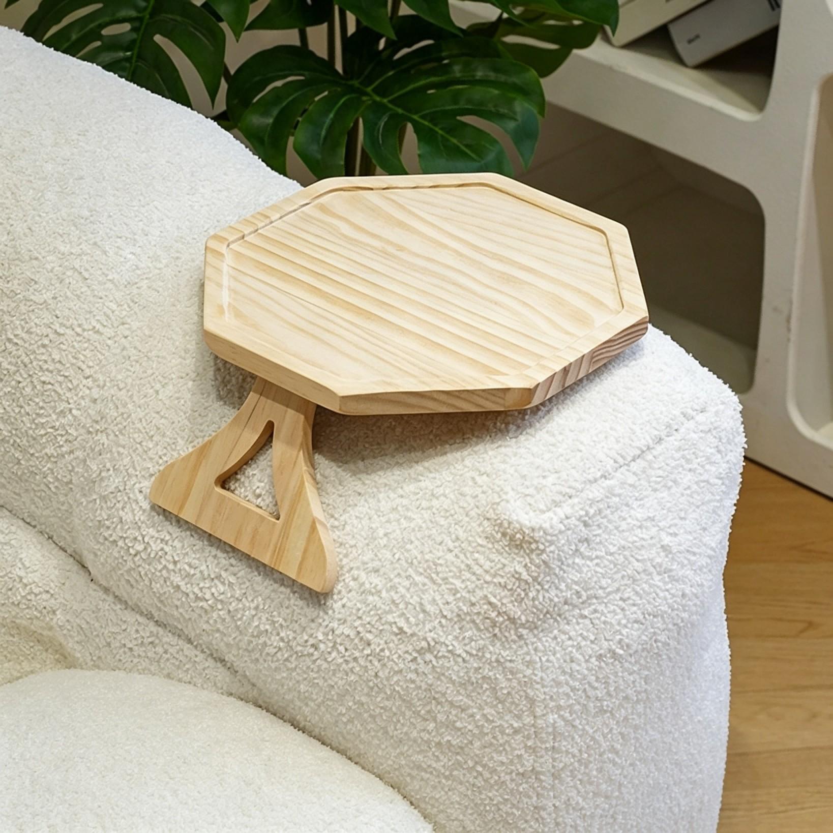 Stable Sofa Arm Table, Side Table, End Side Tables, No Installation Anti-Slip Non-Tip Shelf, Living Room Tea Cup Snack Tray, Ideal for Small Spaces, Perfect Gift