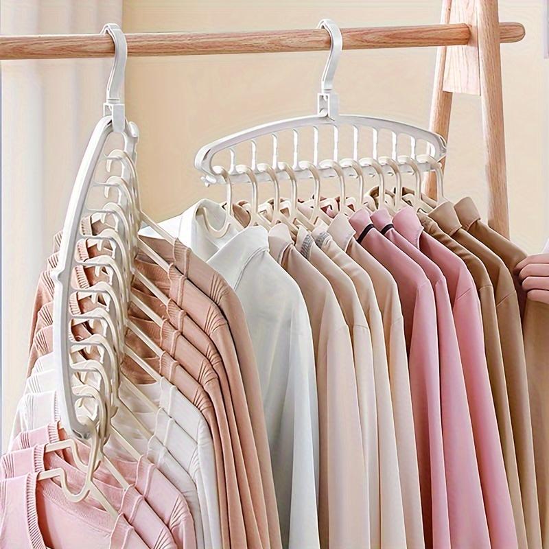 Space-Saving Multi-Hole Clothes Hanger Set, Foldable Drying Rack for Pants Shirts and Dresses, Home Use, 1/4 Pieces