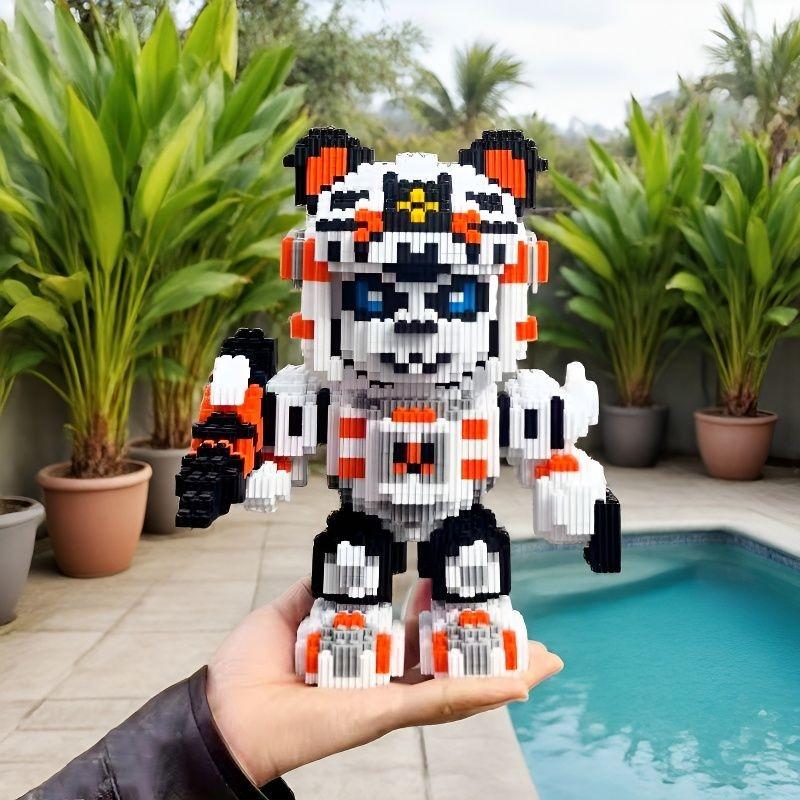 1700pcs Assembly Animal Mecha Model Kit, 2026 Panda Robot Building Set, Adult Holiday Gift, Home Office Decor, Furniture Decoration