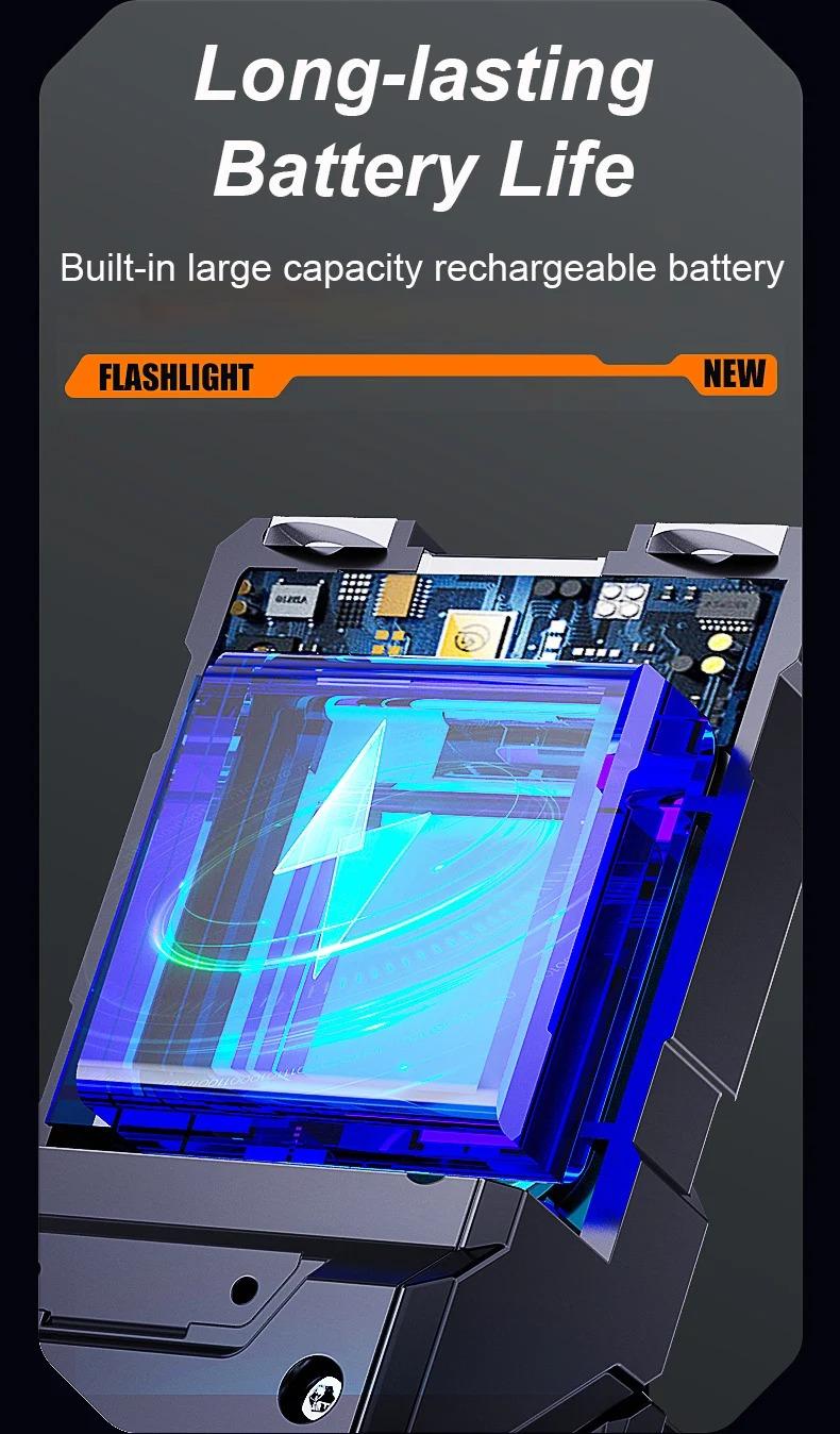 Portable Abs Flashlight, Adjustable Angle Headlamp, Magnetic Bottom, Durable for Camping, Outdoor Survival, Emergency Situations