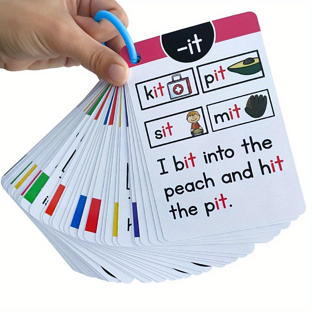 Phonetic Symbol Flashcards - CVC Vocabulary Learning Cards, featuring colorful illustrations, educational cognitive games suitable for teenagers, memory aids, phonetic symbols, English teaching materials, flashcards, and school supplies.