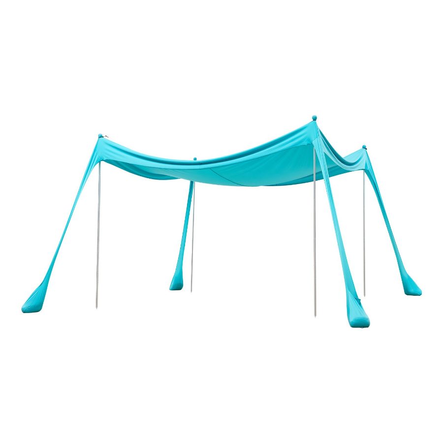 VEVOR Beach Tent Sun Shelter, UPF50+ Sun Protection, 6.6 ft Tall, 10x 10 ft, Easy Pop Up Beach Canopy with Sandbags, Stability Poles, Sand Shovels, Portable Shade for Family Outings, Camping, Fishing