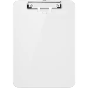 Plastic Clipboard, White 8.5x11" Clipboard, A4 Letter Size Clipboards for Nurses, Students, Office and Women, Clipboard with Pen Holder and Low Profile Clip, Size 12.5 x 9 Inch(White)