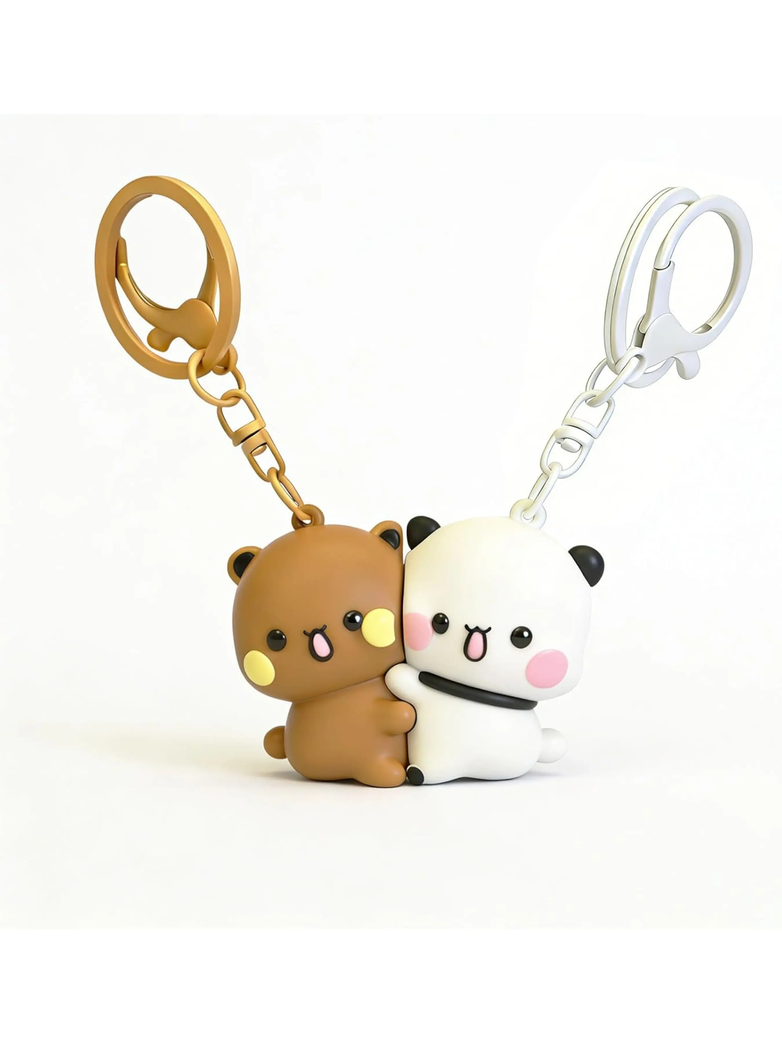 2 Pcs Cute Keychains Magnetic Matching Couples Stuff Key Chains for Women Boyfriend Girlfriend Valentine's Day Gifts Keychain Set