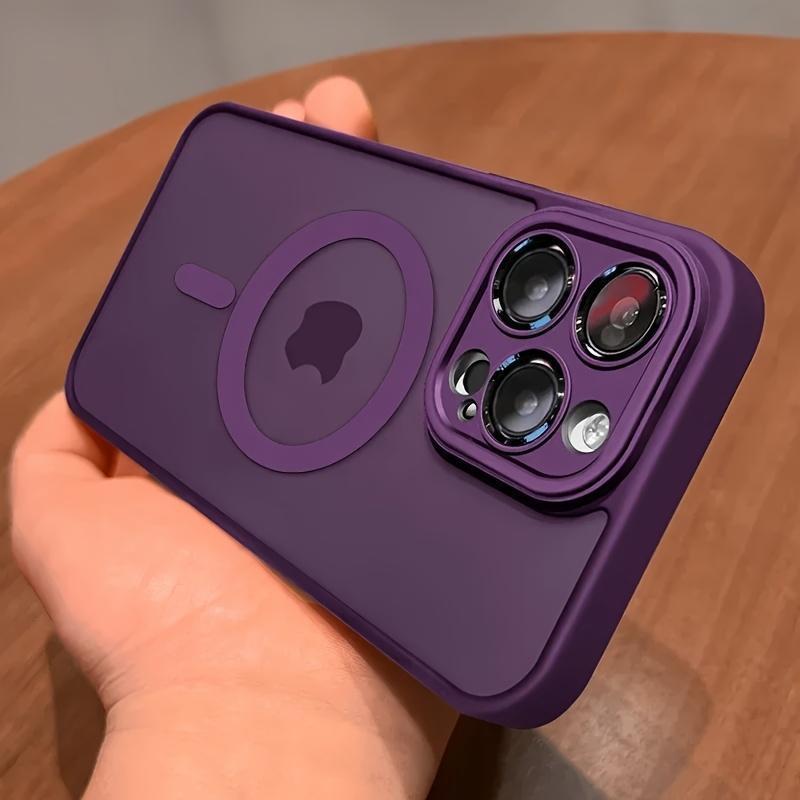Luxury Magnetic Wireless Charging soft Phone Case for iPhone 17 16 15 14 13 12 11 Pro Max plus Matte Translucent Hard Pc Armor Shockproof Camera Lens Case
