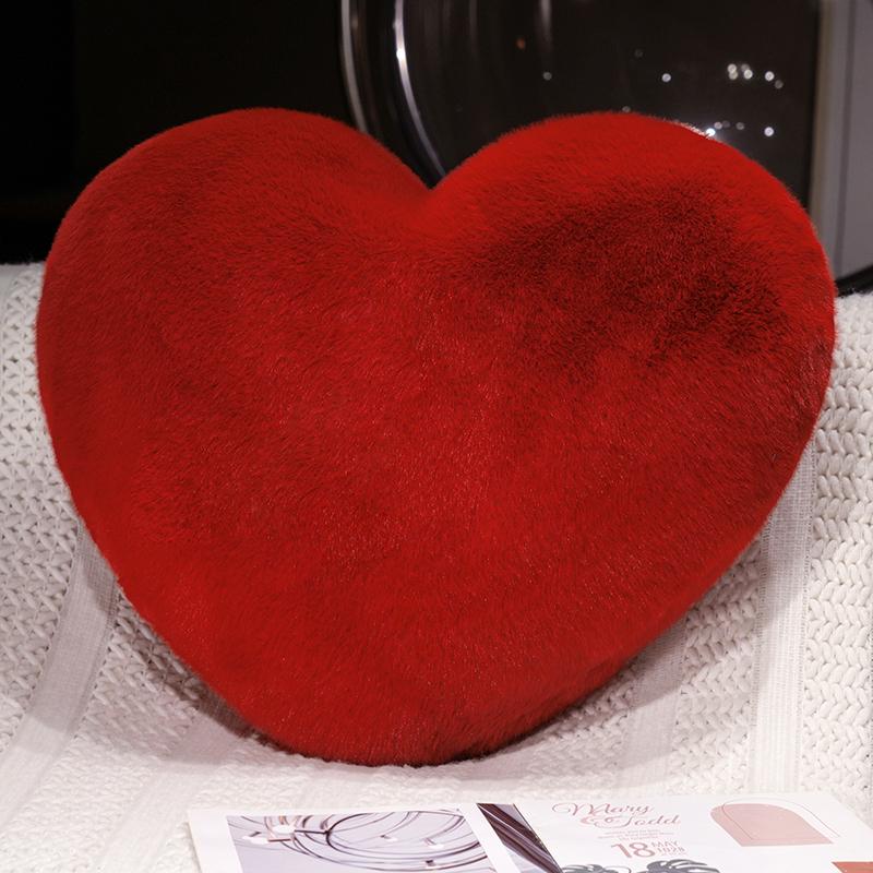Heart Pillow with Pillow Core, Love Gift, Large Heart Shape, Sherpa Material, Room Décor, Throw Pillows for Living & Bedroom