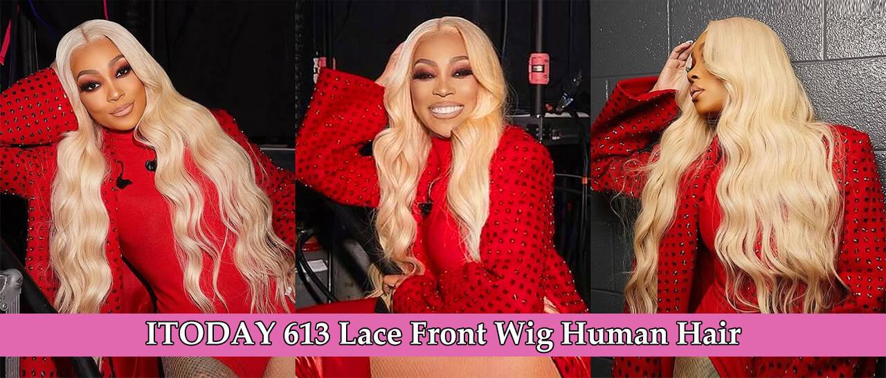 ITODAY 13X6 HD Lace Front Wigs Human Hair Wigs 613 Blonde Colored  180% Density HD Transparent 4/27 Honey Blonde Body Wave Lace Front Wigs Human Hair Pre Plucked 13x6 HD Lace Frontal Wig Glueless Wigs For Women 28 Inch