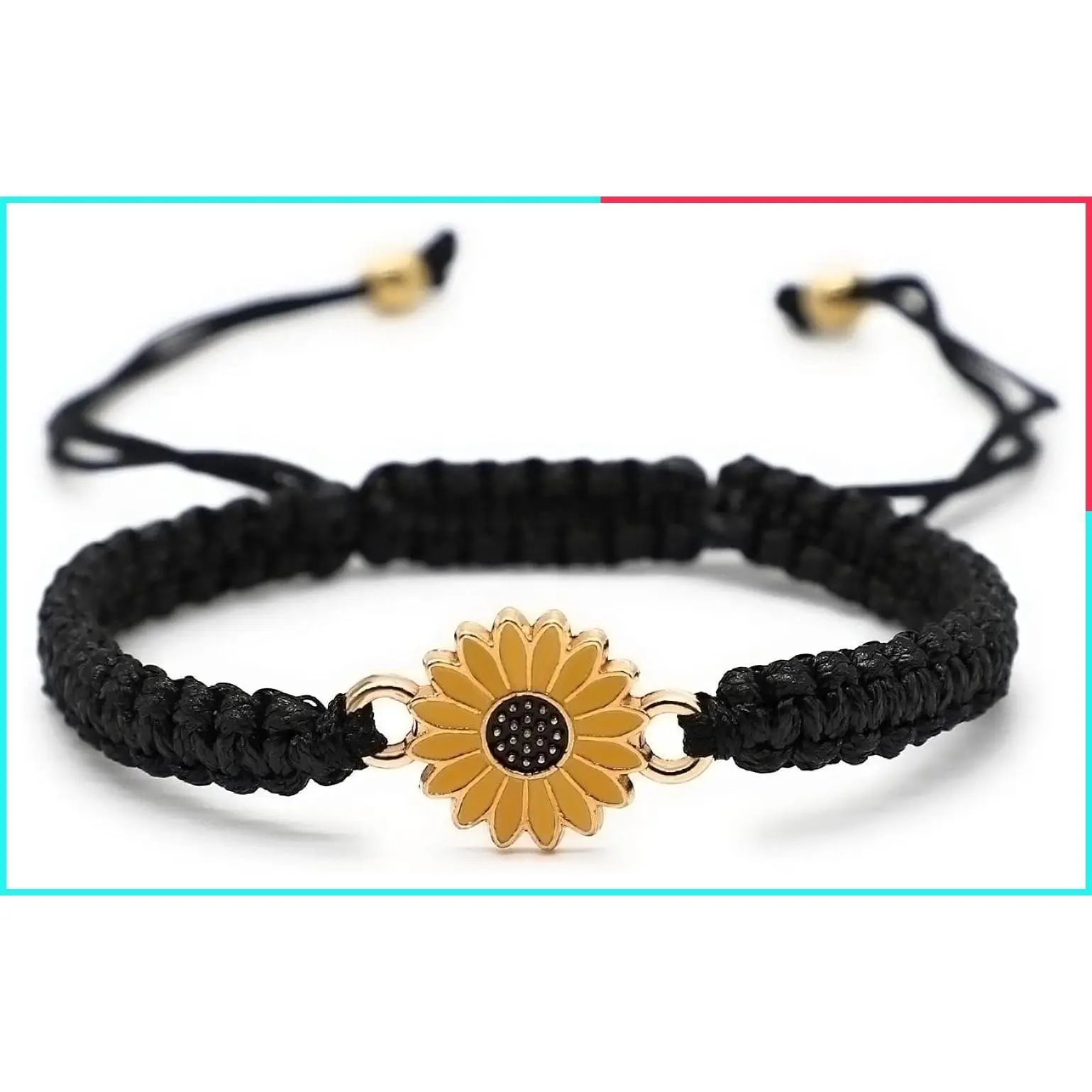 Adjustable Boho Braided Rope Bracelets with Sunflower Daisy Charms, Handmade Friendship Matching Couple Promise Bracelets for Women