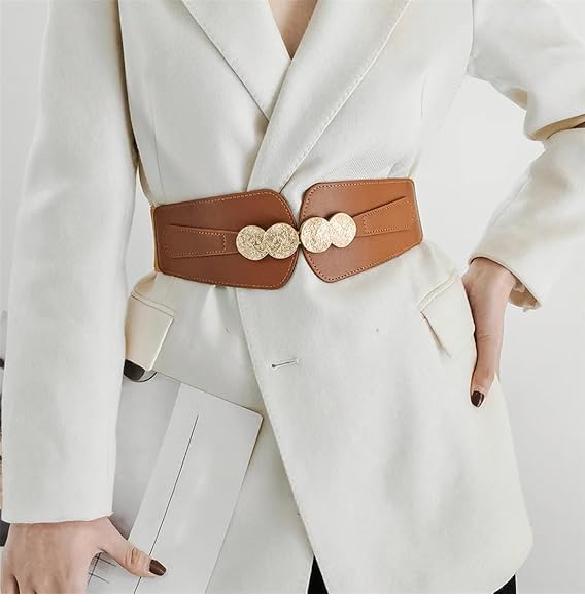 Women Dress Waist Belt Stretchy Elastic Vintage Belts For Dress Metal Buckle Apparel Accessories Women Dress Waist Belt Stretchy Elastic Vintage Belts For Dress Metal Buckle Apparel Accessories