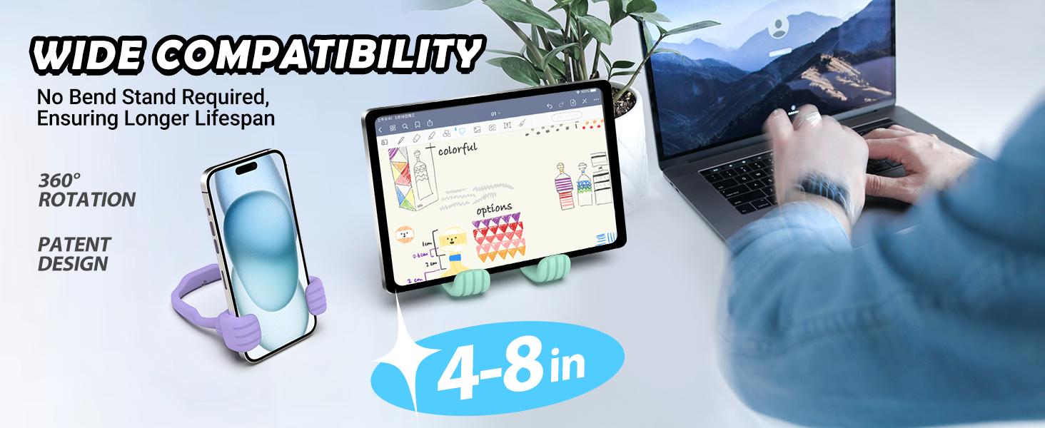2-Piece Upgrade Adjustable Thumbs Up Lazy Smartphone Holder - Cellphone/Mobile Accessory, Desk Cell Phone Stand, Easter Basket Stuffer, Fun Birthday Gift for Teens