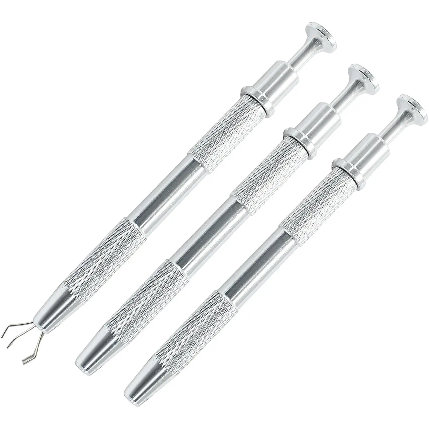 4-Claw Pick up Tool Piercing Ball (3Pack, Silver)| Stainless 4 Prongs Jewel Pickup Tool Terp Pearl for IC Chip Components Clamping