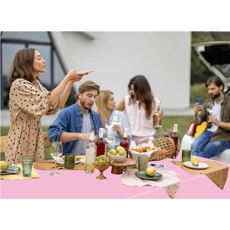 4 Pack Gender Reveal Table Cloths,Plastic Pink and Blue Table Cloth Disposable Tablecloths Rectangle Table Cover for Party Wedding Baby Gender Reveal Decorations 54×108 Inch