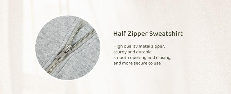 FISOEW Womens Sweatshirts Half Zipper Crop Pullover Funnel Neck Fleece Lined Zip Up Long Sleeve Tops Thumb Hole Hoodie Casual hoodies women parke mockneck sweatshirt essential hoodies sweatshirts FallFreshness Fit Athletic bistro ditch masked hoodie