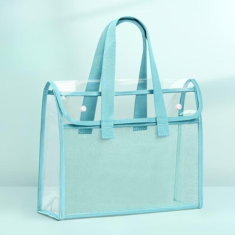 Large Capacity Clear PP Document Bag - Multi-Compartment Design, Fits Tablet, A4 Paper & Stationery - Durable Portable File Organizer with Visible Content Design, Storage Bag