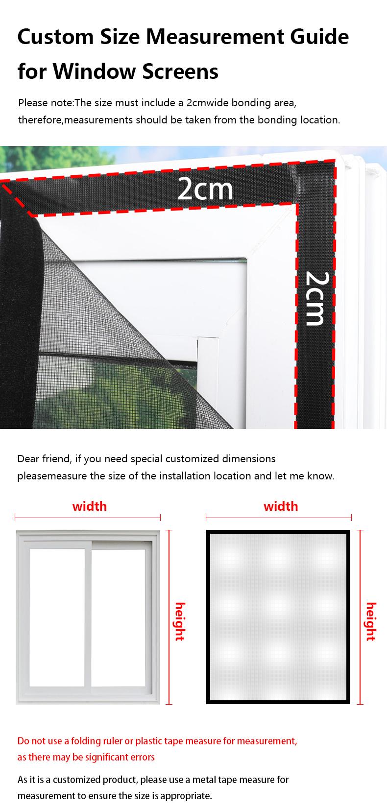 Black Window Screen Mesh with Hook & Loop Install, Breathable Fine Net, Easy Removable Anti Mosquito Bug Protection for Home