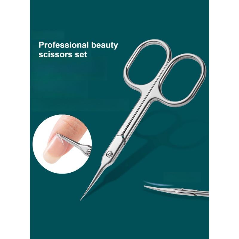 3-Piece Silver Stainless Steel Dead Skin Clipper Set, Paired with Portable Leather Storage Bag, Professional Keratin Trimming, Essential Tool for Nail Care