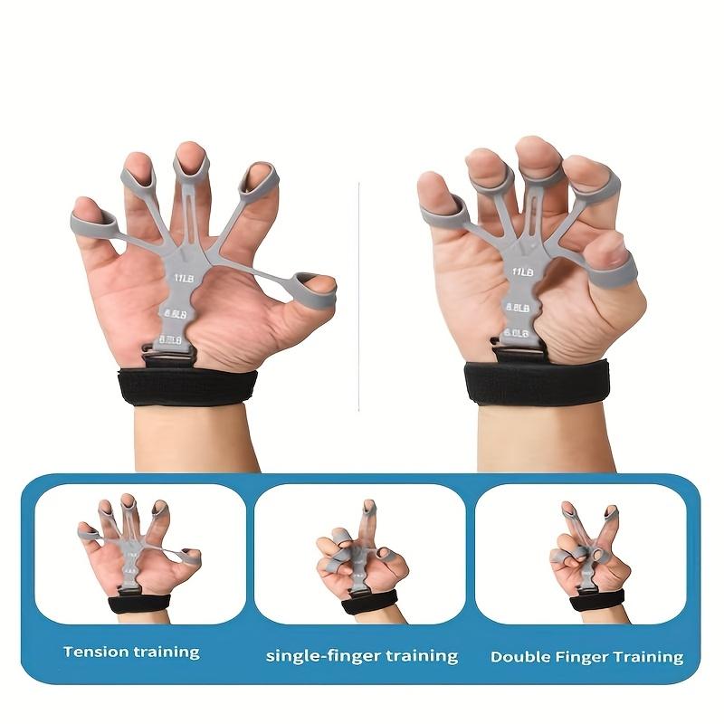 3-Level Adjustable Finger Exerciser & Hand Strengthener - Silicone Grip Trainer for Athletes, Musicians & Physical Therapy Hand Extensor Exerciser Grip Strength Trainer for Men/Women Hand Therapy Equipment for Stroke/Arthritis