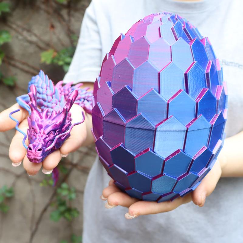 2pcs 3D Printed Dragon Egg Shaped Decorative Eggs, Collectible Figurines, Home Decoration Gift, Party Supplies, Perfect Christmas & New Year Present