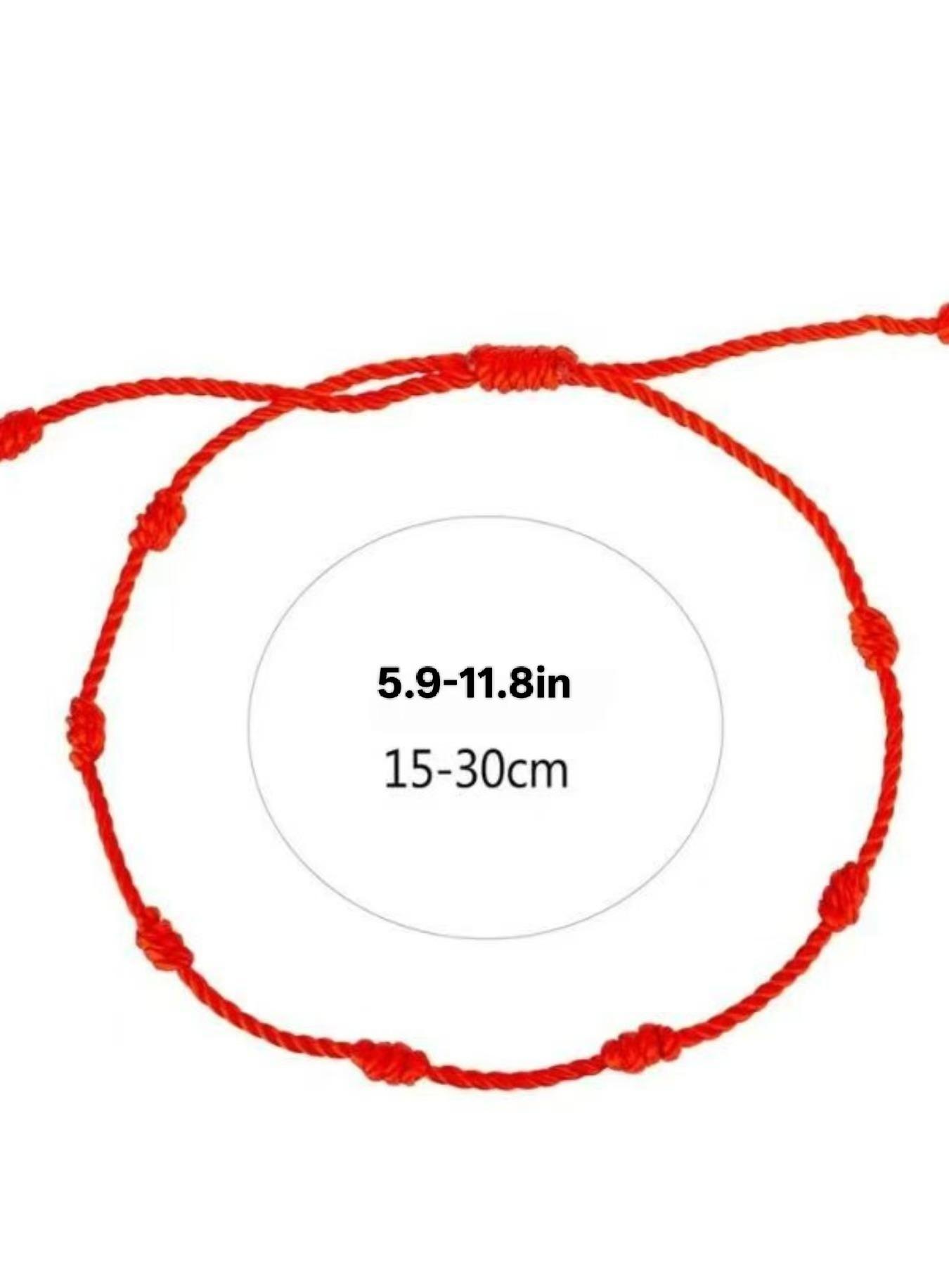 2 Pieces String Handmade Bracelets, Adjustable Kabbalah Knot String Bracelet, Amulet for Protection, Evil Eye, Good Luck