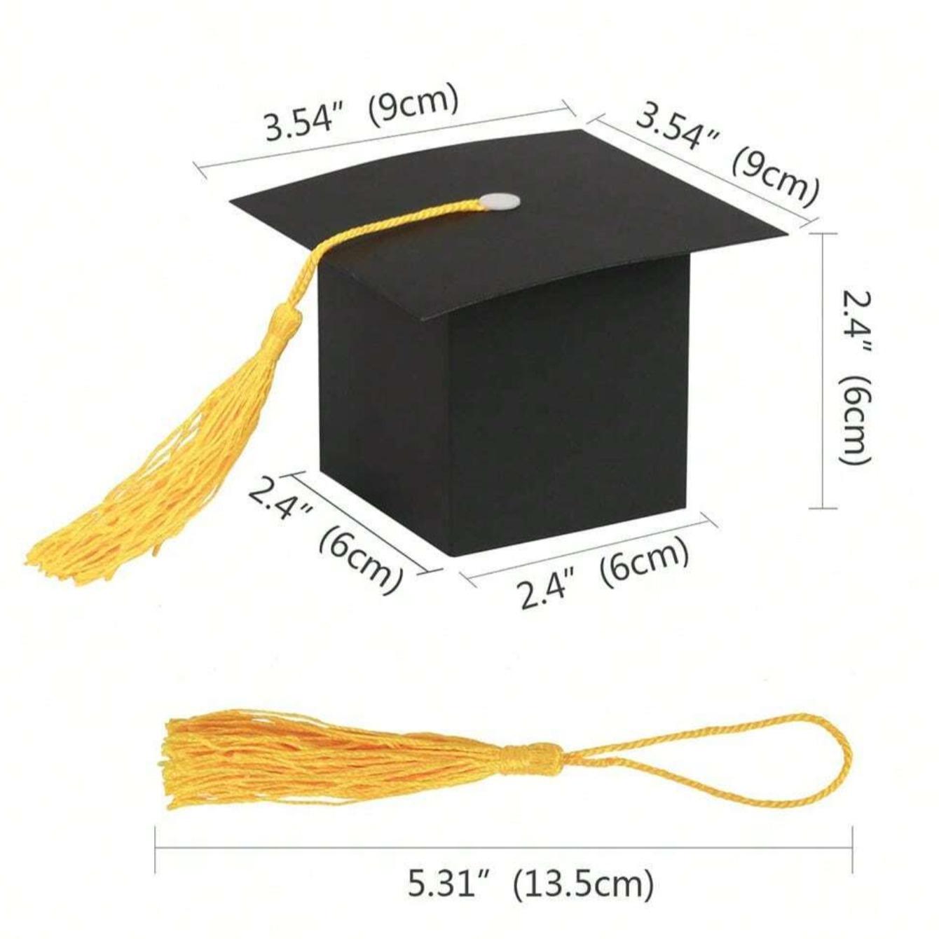50pcs Graduation Cap Gift Box Set, & Paper Container Non-Food Contact, Cute Tassel Hat Boxes, Party Favors, Wedding Decorations