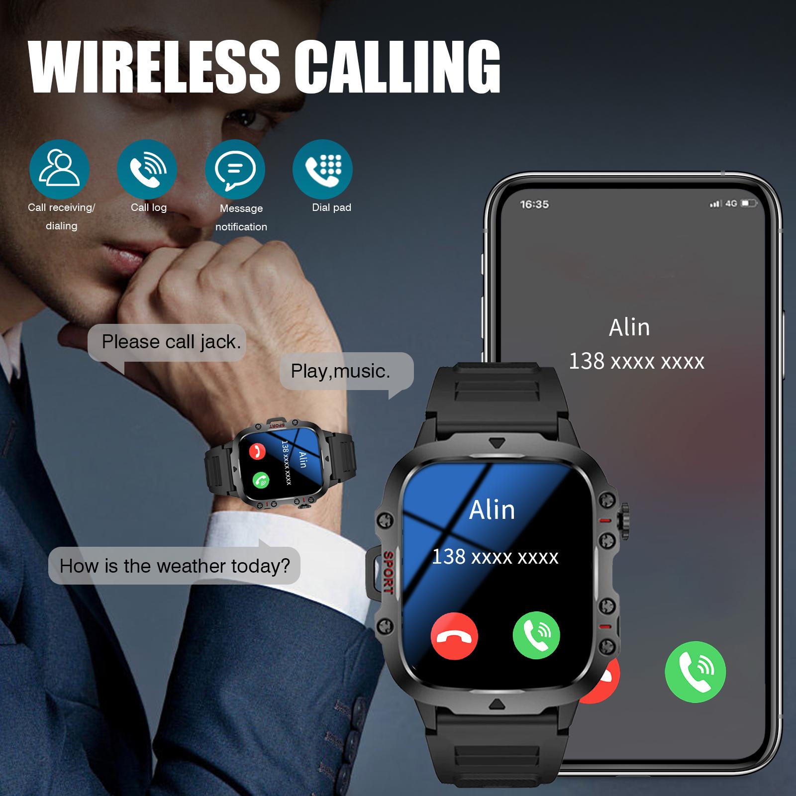 Smart Watchwith LED Light, Wireless Calling & Support Call Function ...