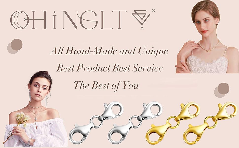 Double Lobster Clasp 925 Sterling Silver Necklace Clasp Classic Double End Design Necklace Clasps ,Necklace Extender Suitable for Jewelry Chain