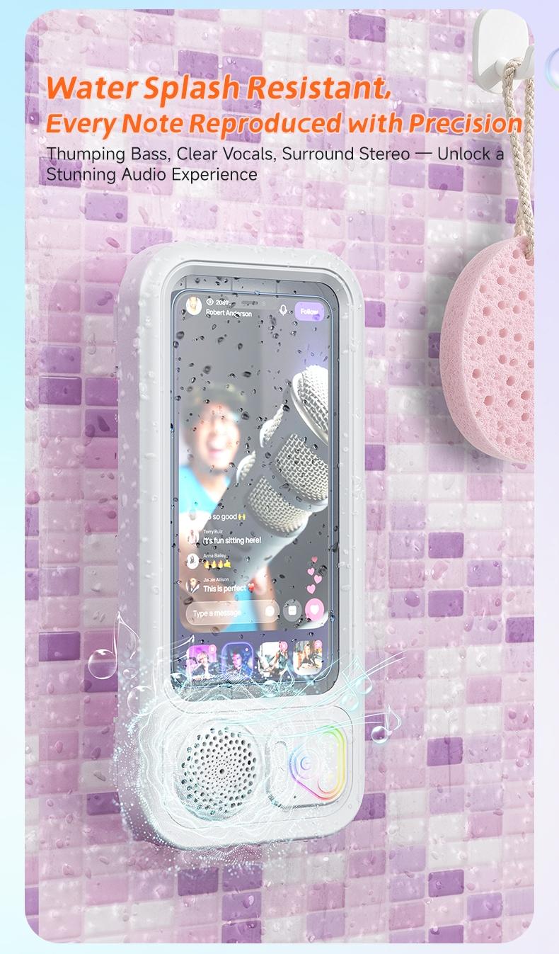 Waterproof Bathroom Bluetooth-compatible Speaker, Ideal for Humid Environments, Compatible with Android and iOS Devices, Audio Equipment for Bathrooms