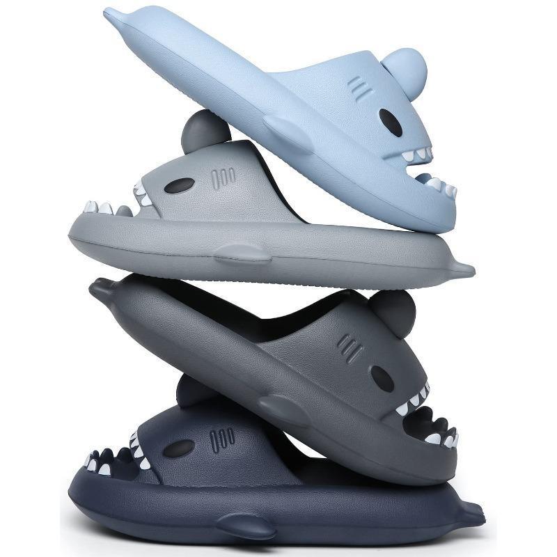 Cute Shark Slippers for Women & Men, Funny Lightweight Slip-On House Shoes with Cushioned Sole, Indoor Outdoor EVA Slides summer sandal trendy