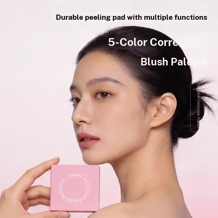 【I WAWA】Stain Concealer & Blush Palette (5 Colors) | Flawless Skin in One Palette