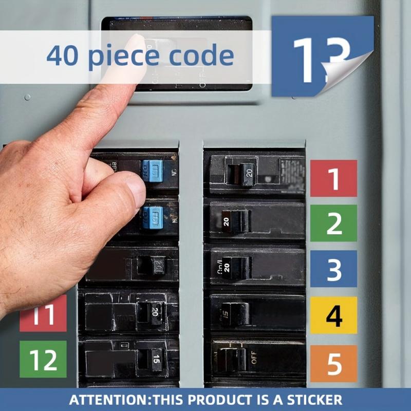 Circuit breaker label set, including handwritten electrical panel sticker for marking panel, suitable for distribution box, switch cabinet and electrical protective cover-compatible with single/three-phase system-easy-to-use label system.