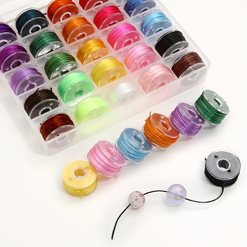 25 sets of elastic bead strings, durable products, suitable for bracelets and necklaces, equipped with a transparent storage box, the beads used - an ideal choice for handicrafts, Diy Beading Accessories