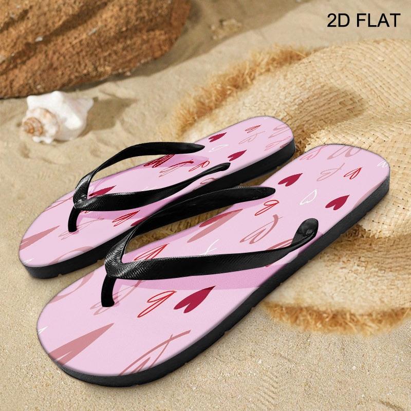 Women's Flip - Flops, Multiple Colors & Sizes Available, Heart - Patterned Design, Comfortable & Stylish, Suitable for Summer Beach & Daily Wear, Romantic & Playful Style, Women Shoes
