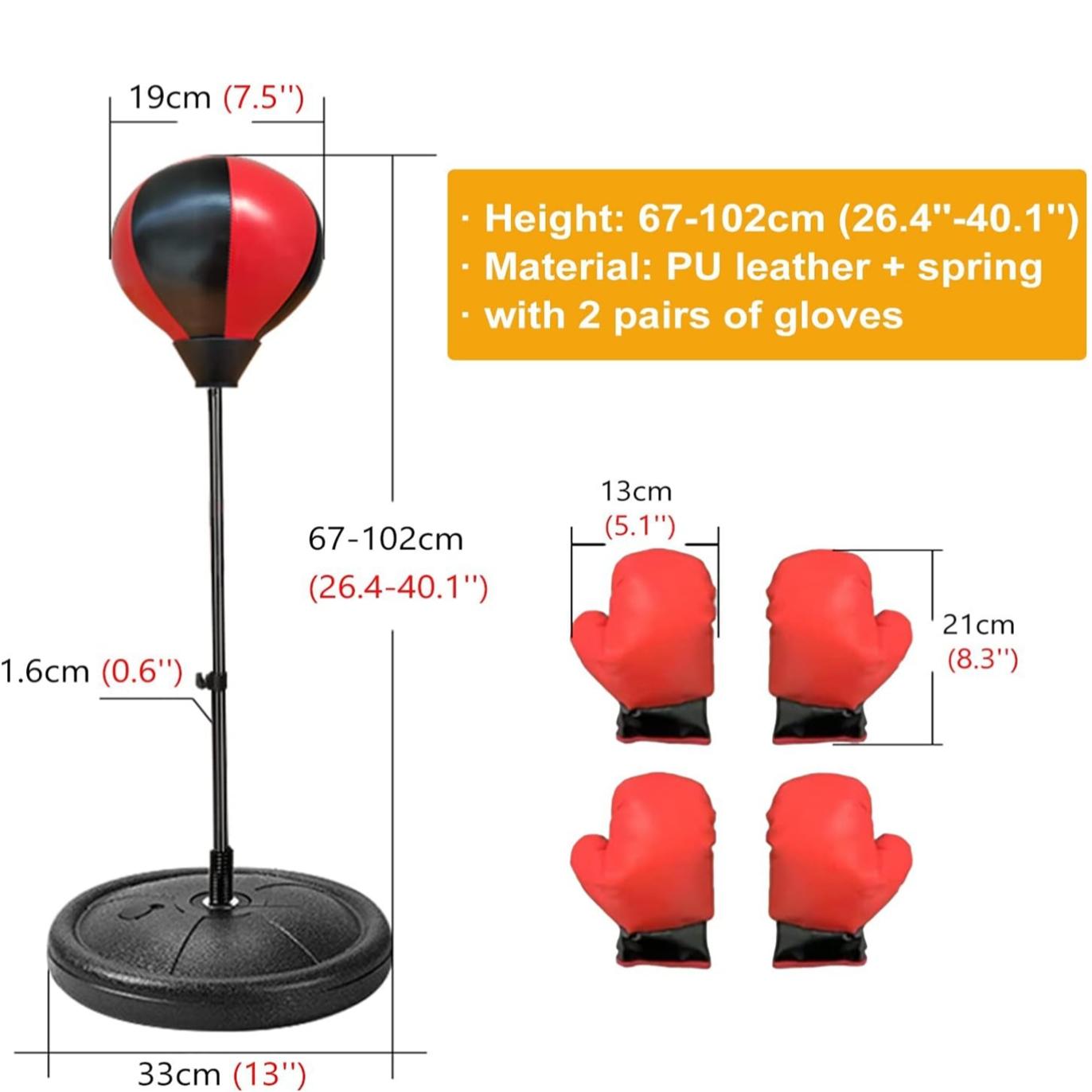 Boxing Sandbag Outdoor & Indoor Toy Boxing Equipment, Speed Reaction Training for Kids Aged 3-9, Home Use Punch Ball