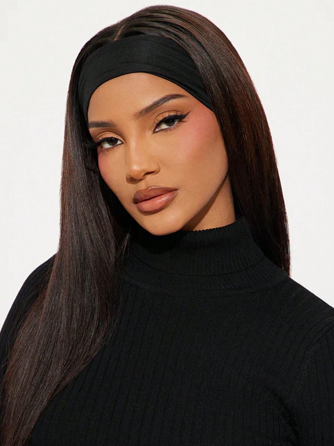 1pc Solid Fuchsia Pink Sports Yoga Headband, Moisture Wicking Elastic Workout Headband For Men & Women, Running, Fitness Women Bandanas Winter Hair Accessories Fashion Scarf Women Hair Band