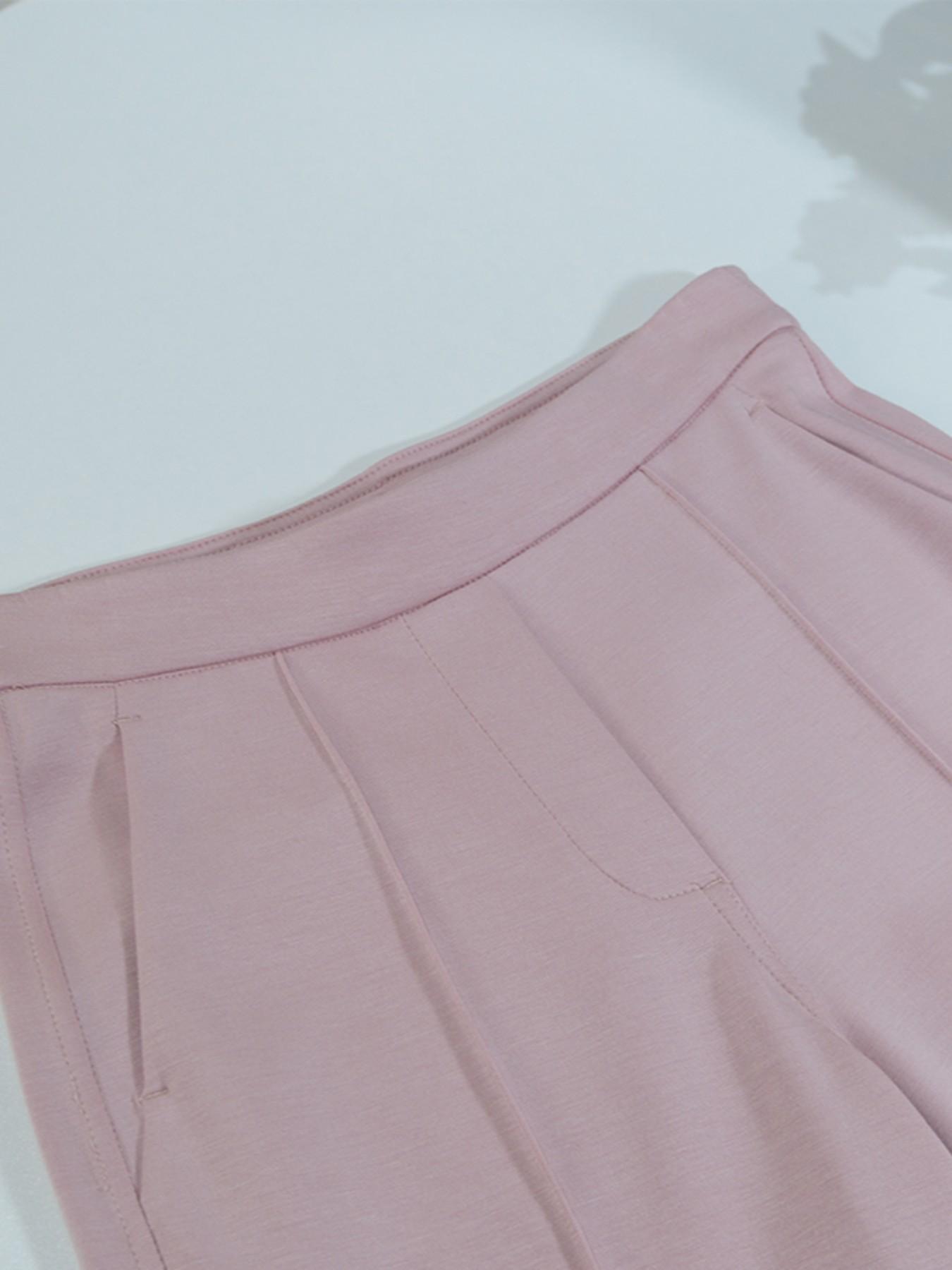 Nyxalulu Spring Summer Slimming High Waist Straight Leg Modal Pants, Comfortable Soft Air Layer, Casual Everyday Wear