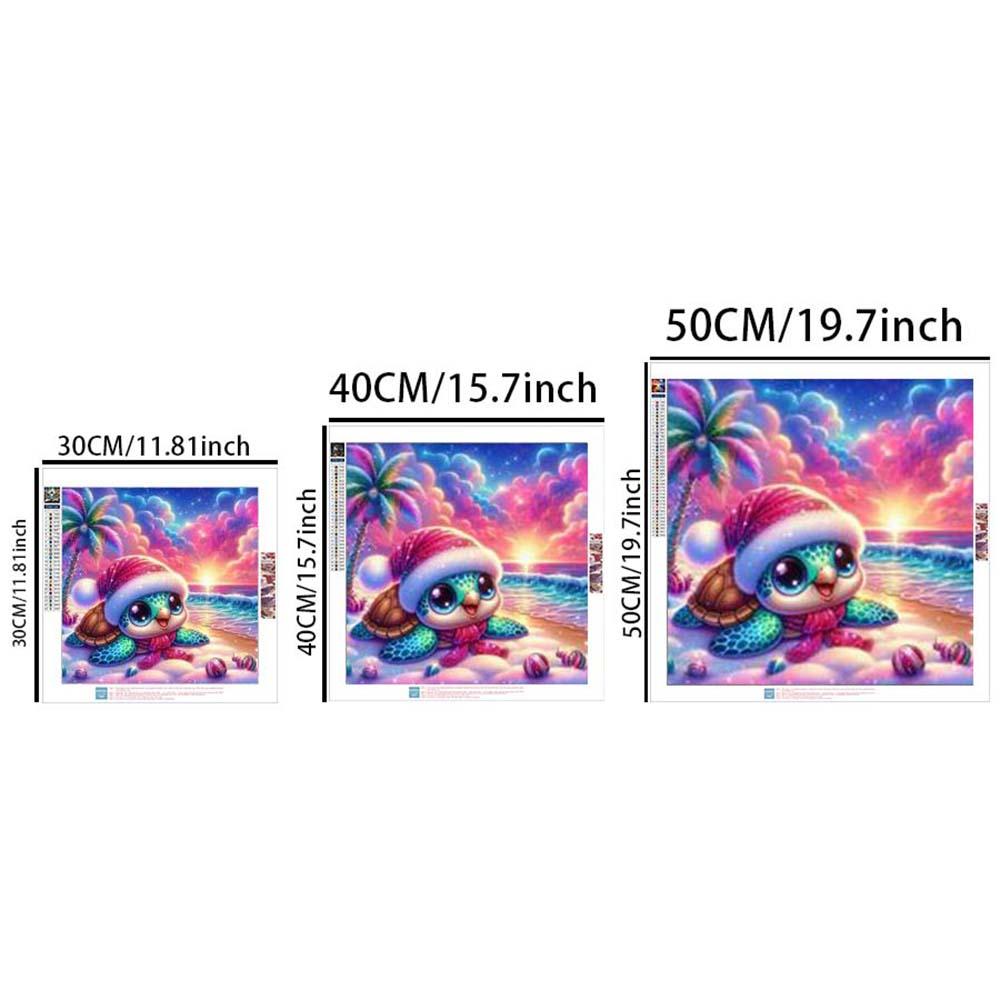 5D DIY Full Drill Round Diamond Painting Kit - Sea Turtle, Christmas Mosaic Canvas DIY Wall Art, Home Wall Decoration