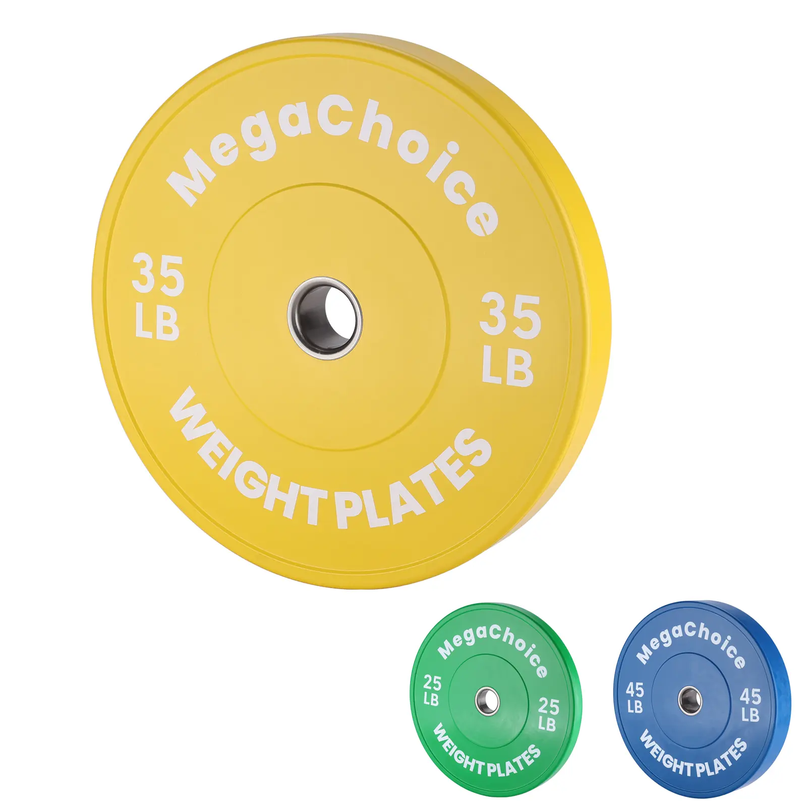 Gaomon 2-Inch Color Rubber Bumper Plates Set, Weights for Lifting, 25LB-35LB-45LB Barbell Plates for Home Gym Strength Training