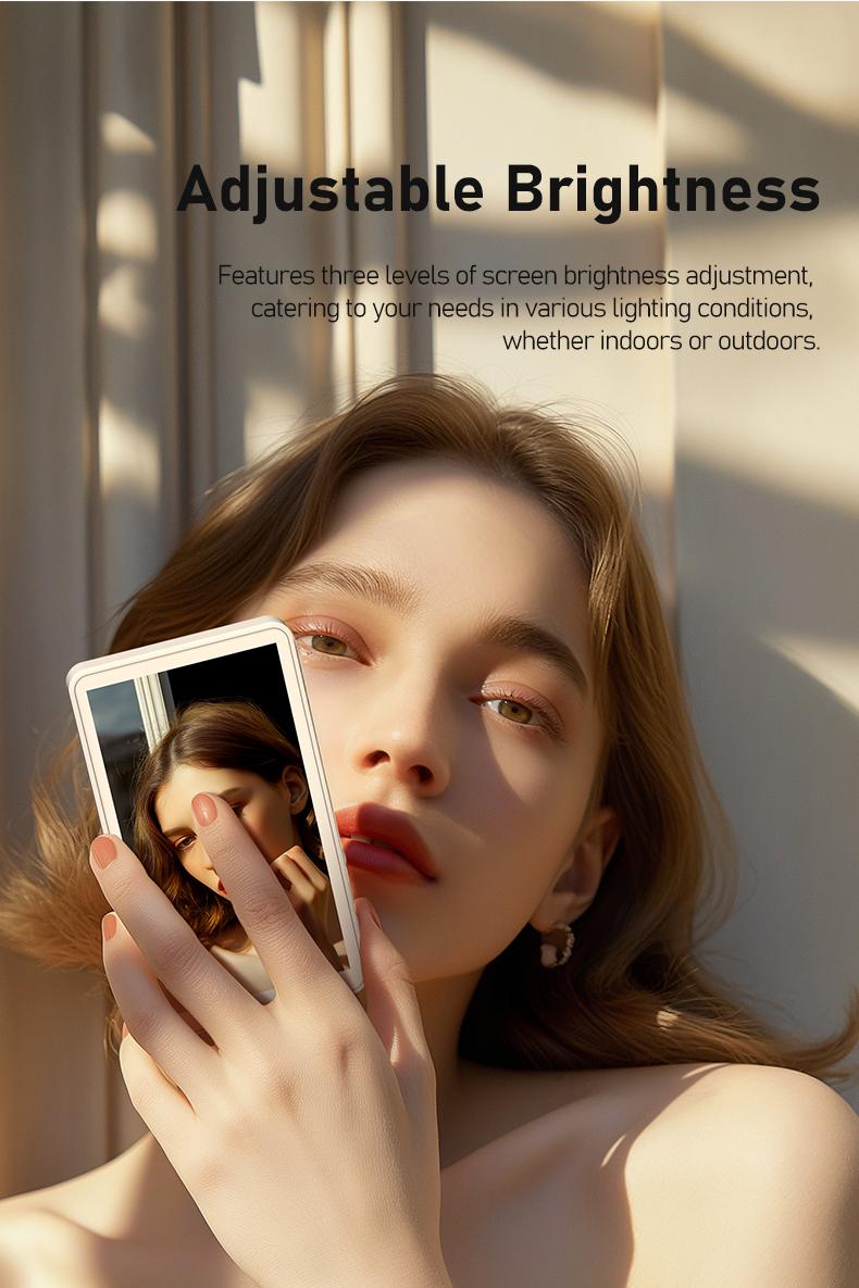 Magnetic Vlog Selfie Monitor Screen for Iphone & Samsung, with Magnetic Phone Holder Clip Mount, Using Phone Rear Camera for Selfie Vlog Live Stream TikTok, Cellphone Smartphone Stand Ts1 Pro Black