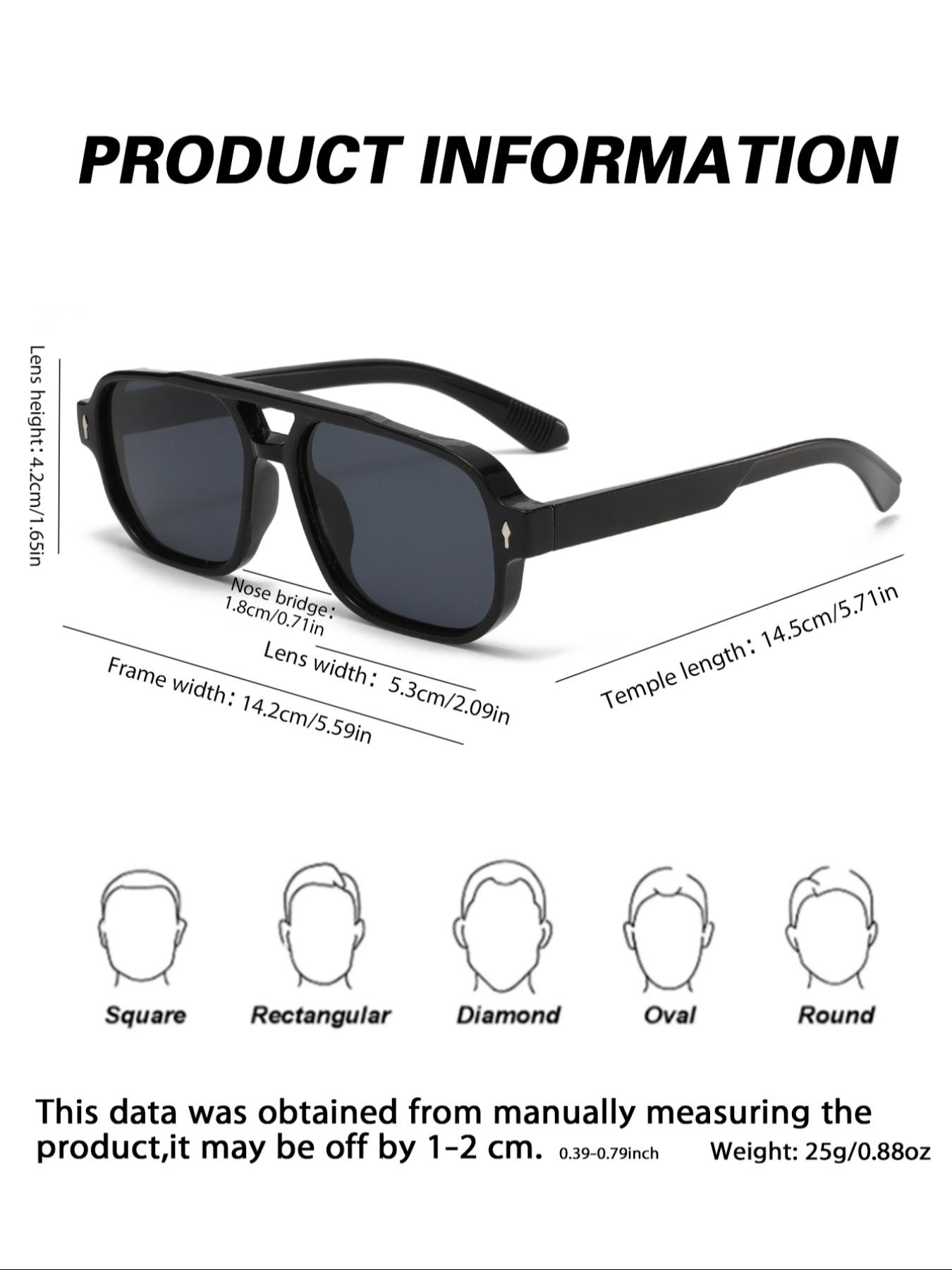 Men's Vintage Aviator Frame Sunglasses, Trendy Casual Sunglasses for Everyday Use, Fashion Accessories for Outdoor Activities, Lightweight Durable Sunglasses