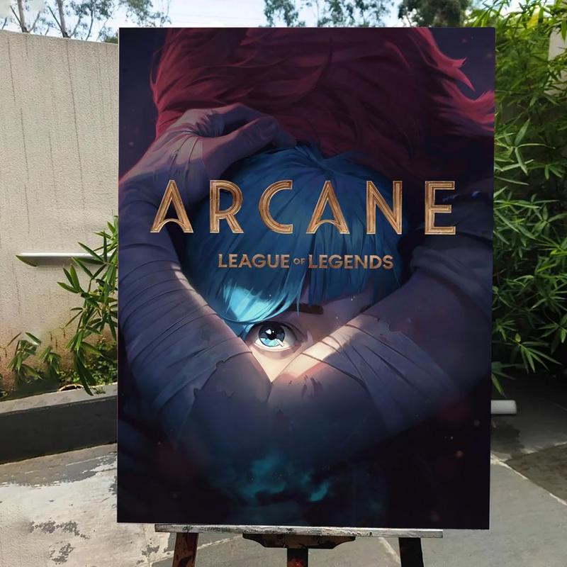 Game A-A-Arcane Main Art Movie Poster HD Waterproof Self-Adhesive Art Vibrant Wall Print for Living Room Bedroom Bar Parlor Home Decor Gift Fade-Resistant Easy-Apply Durable Dly Artwork