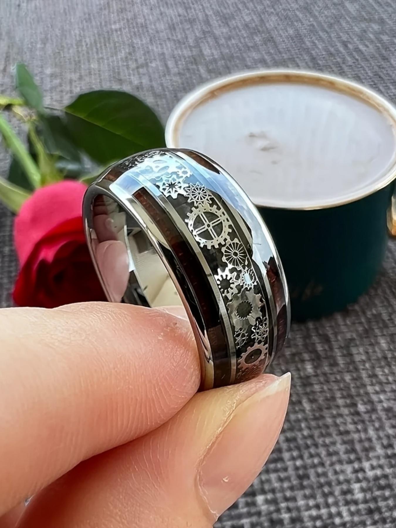 Vintage Punk Style Gear Design Ring, Rotating Openwork Ring, Stainless Steel Ring for Men & Women, Fashion Jewelry for Party, Daily Clothing Decor, Trendy Jewelry for Birthday Gift, Witchy Jewelry