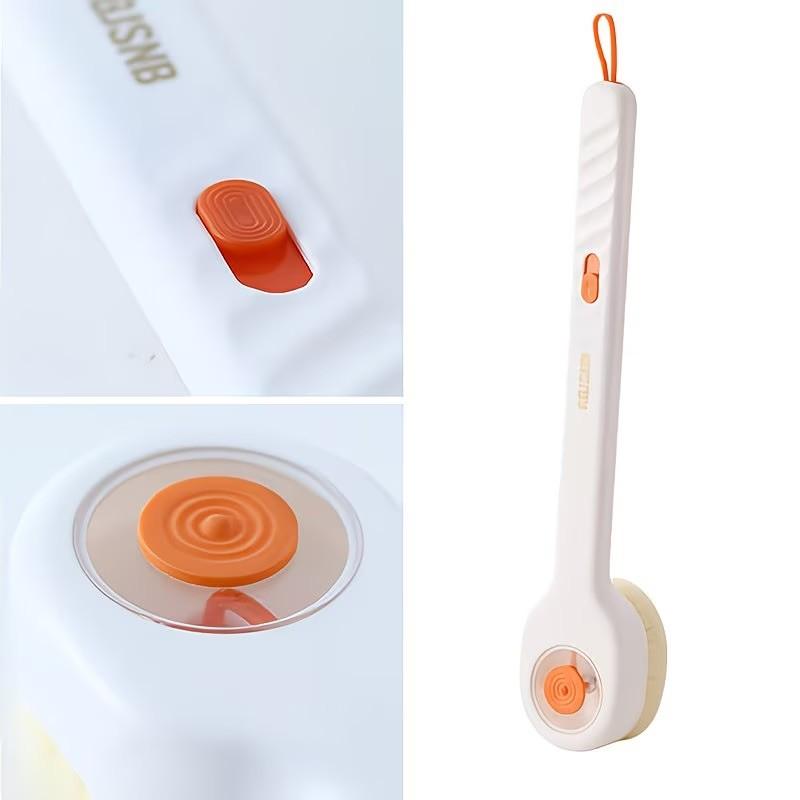 Liquid-Filled Long Handle Bath Brush With Soft Bristles, Body Wash Dispenser Back Scrubber, Multi-Purpose Shower Exfoliating Tool For Full Body Cleaning & Dead Skin Removal, Bathroom Supplies, Bathroom Essentials