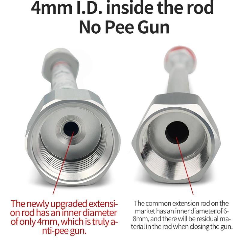 Silver Color Extended Rod Nozzle Gun + Solid Grip Seat, Durable Design, Ideal for Enhanced Performance, Perfect Addition to Your Setup