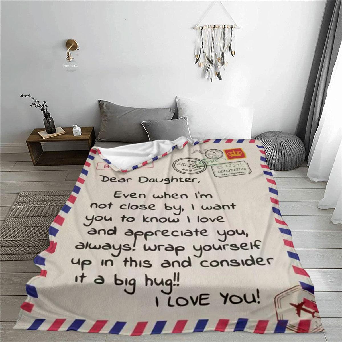 Letter Pattern Flannel Blanket, 1/2 Count Soft Throw Blanket, Air Conditioning Room Blanket, Suitable for Home and Office Warm Nap Blanket, Gift for Lovers