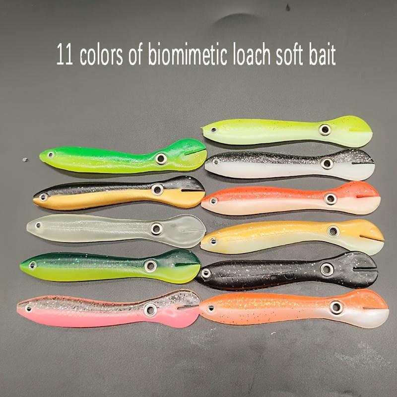 7cm/10cm 5pcs Mud Loach Bionic False Bait Roadside Throwing Tail Fish Soft Bait Freshwater Pufferfish Bass Black Fish Catfish Soft Insect Soft Fish Bait