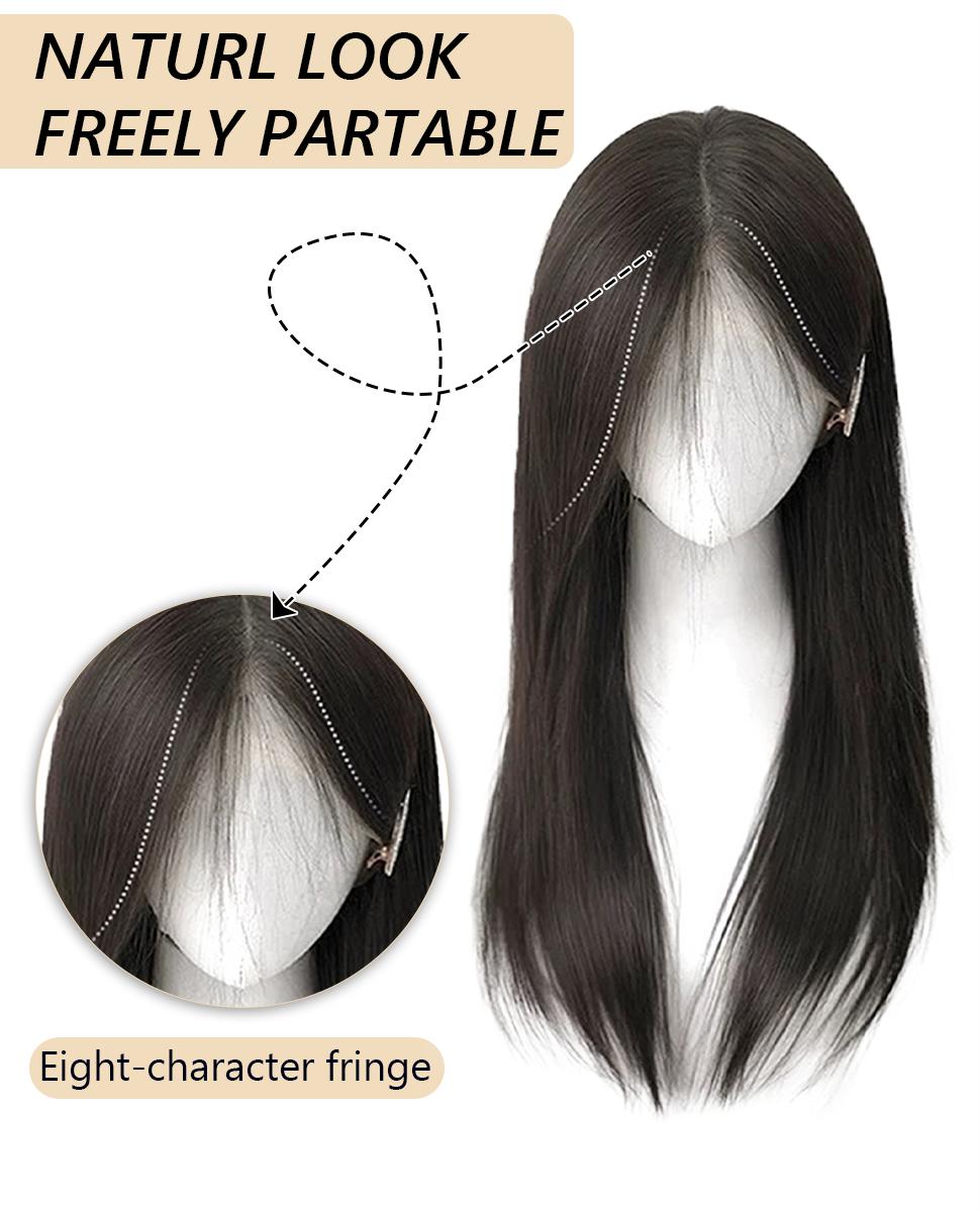 ONLYCUTE Hair Topper 22 inch Slightly Layered Synthetic Extensions No Wig Cap Required Large Piece Natural Invisible Add Volume Length for Women #summervibes