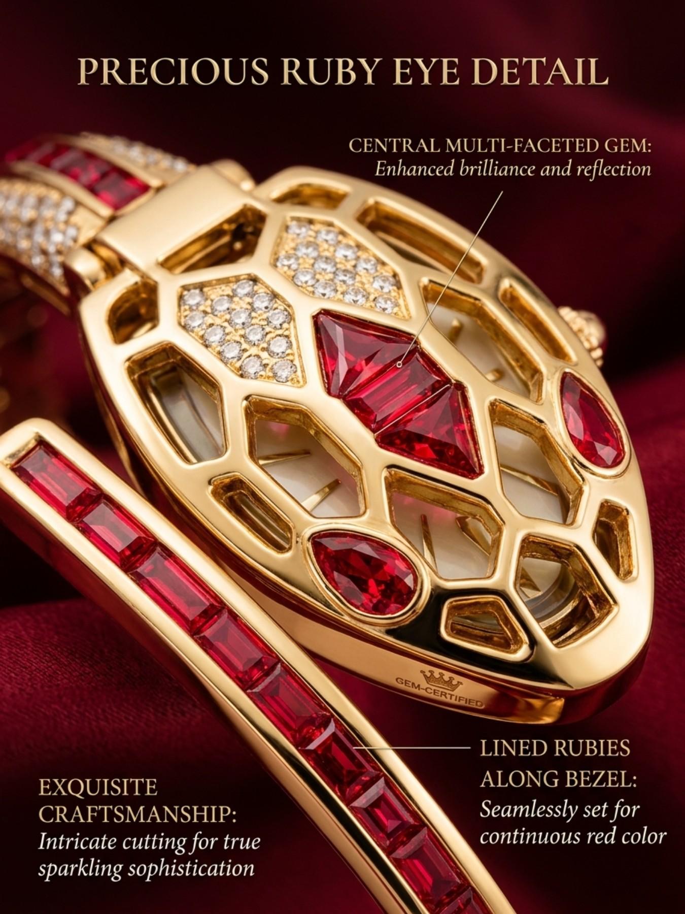 Luxury Women's Snake Watch 2026, Creative Snake Wrap Steel Band, Full Diamond Gemstone, Waterproof Quartz, Elegant Office Wear